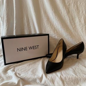 Short black work heel